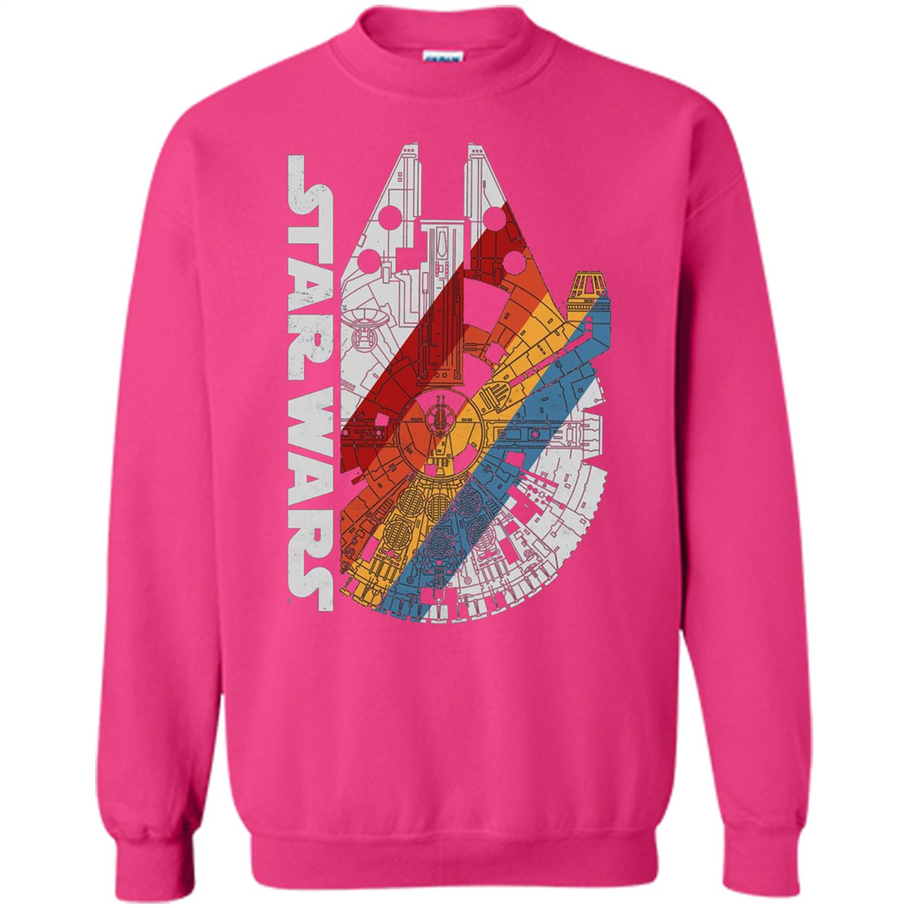 Movie T-shirt The Millennium Falcon Wears Retro Stripes T-shirt Heliconia