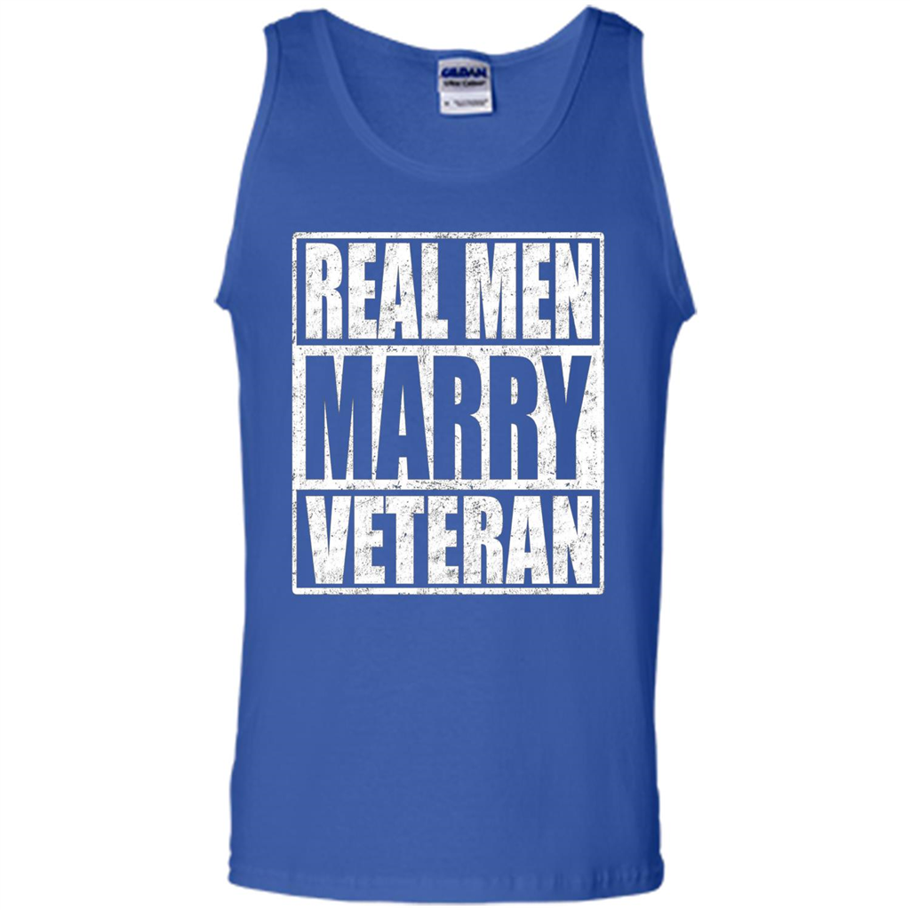 Real Men Marry Veteran T-shirt Veteran's Husband Royal