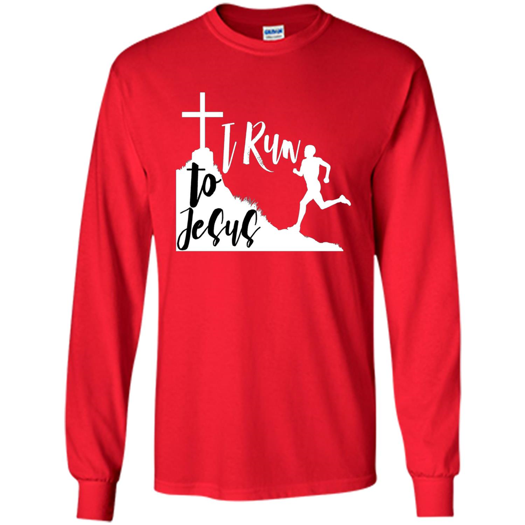 Christian T-shirt I Run To Jesus Red