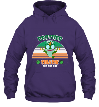 Irish Brother Shark Saint Patricks Day Family Shirt Hoodie Purple
