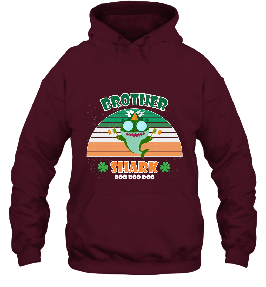 Irish Brother Shark Saint Patricks Day Family Shirt Hoodie Maroon