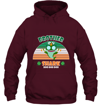 Irish Brother Shark Saint Patricks Day Family Shirt Hoodie Maroon
