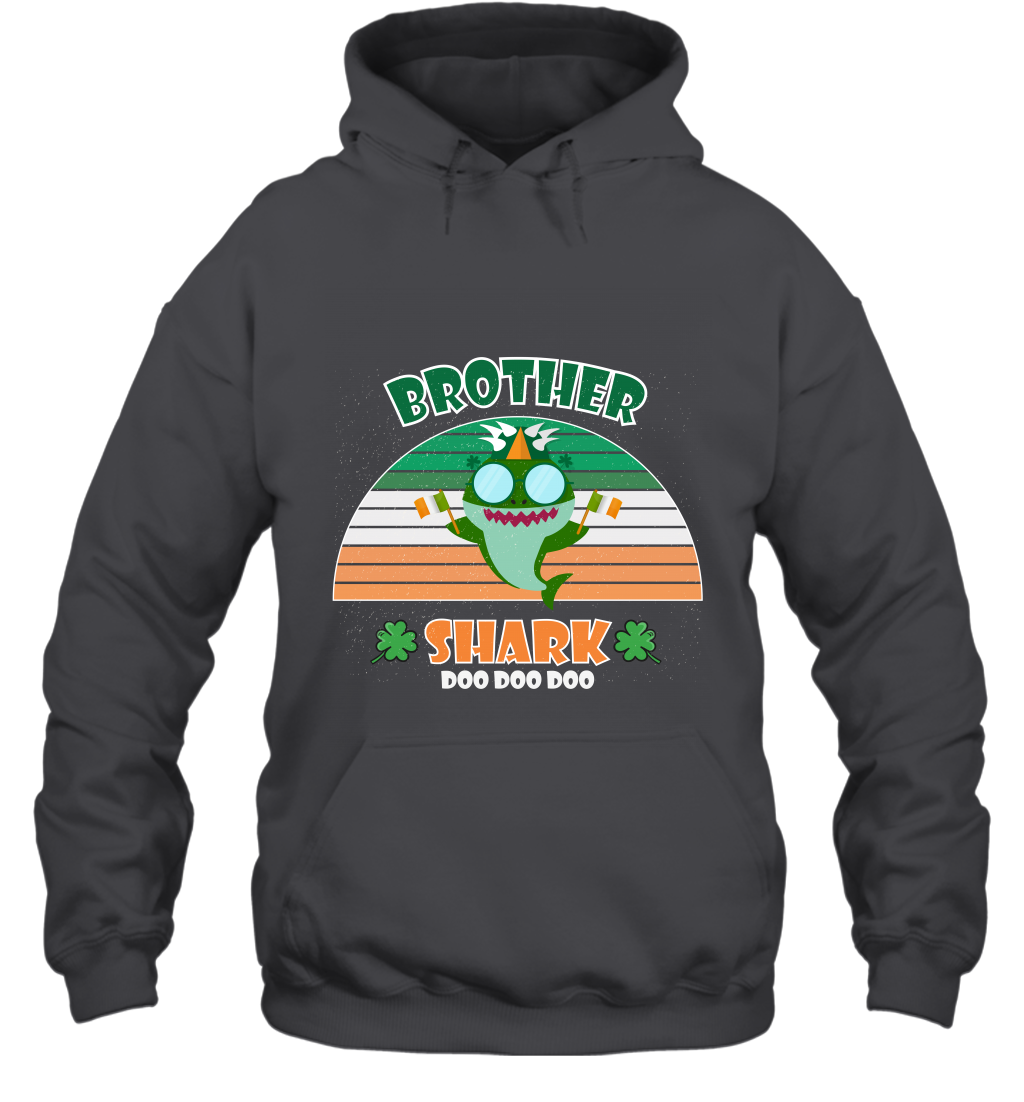 Irish Brother Shark Saint Patricks Day Family Shirt Hoodie Dark Heather