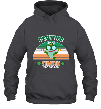 Irish Brother Shark Saint Patricks Day Family Shirt Hoodie Dark Heather