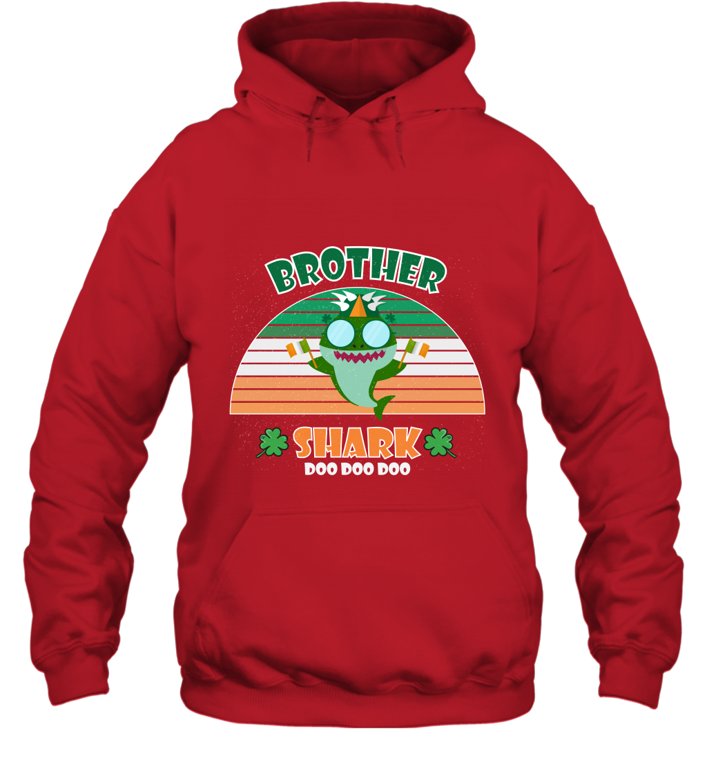 Irish Brother Shark Saint Patricks Day Family Shirt Hoodie Red