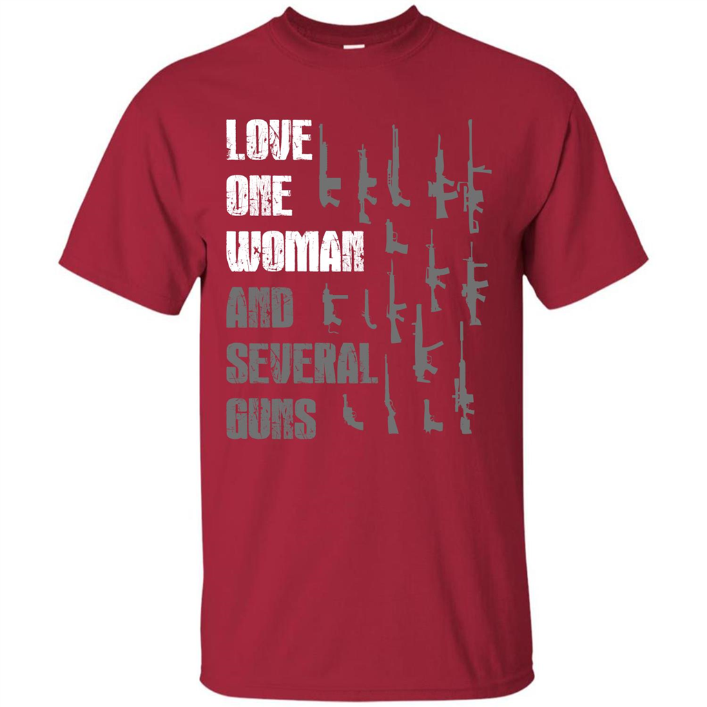 Gun T-shirt Love One Woman And Several Guns T-shirt Cardinal