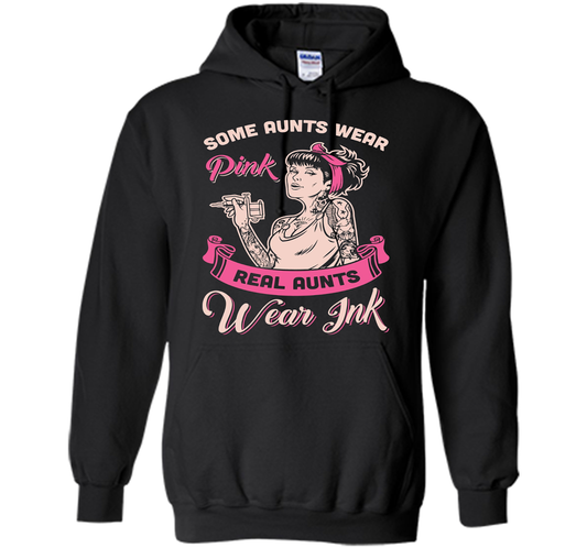 Some Aunts Wear Pink Real Aunt Wear Ink T-shirt Black S