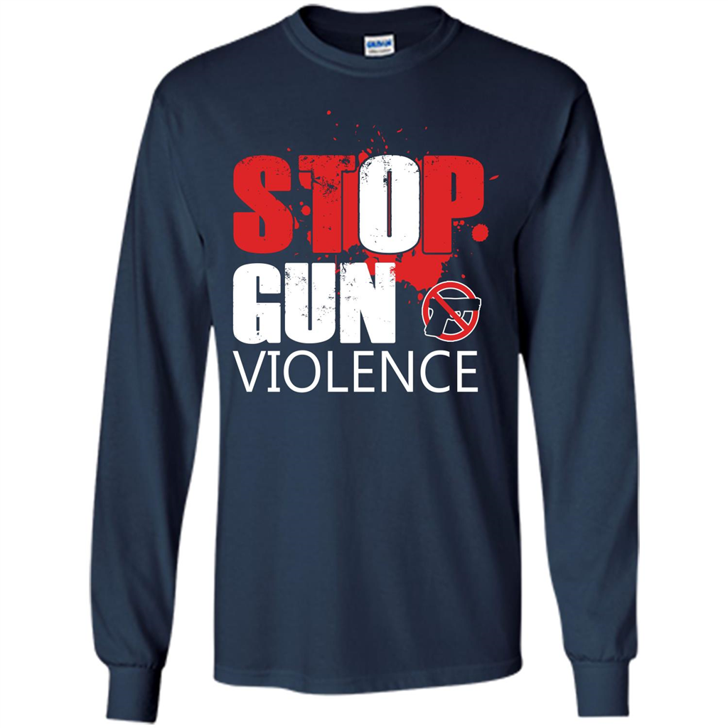 Gun T-shirt Stop Gun Violence T-shirt Navy
