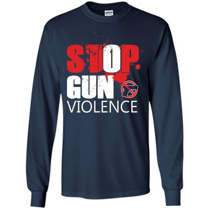Gun T-shirt Stop Gun Violence T-shirt Navy