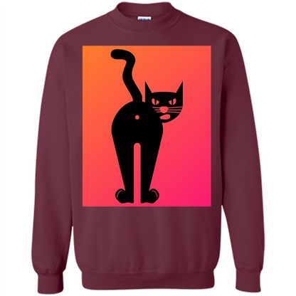 Cat Butt T-shirt Funny Cat Attitude T-shirt Maroon