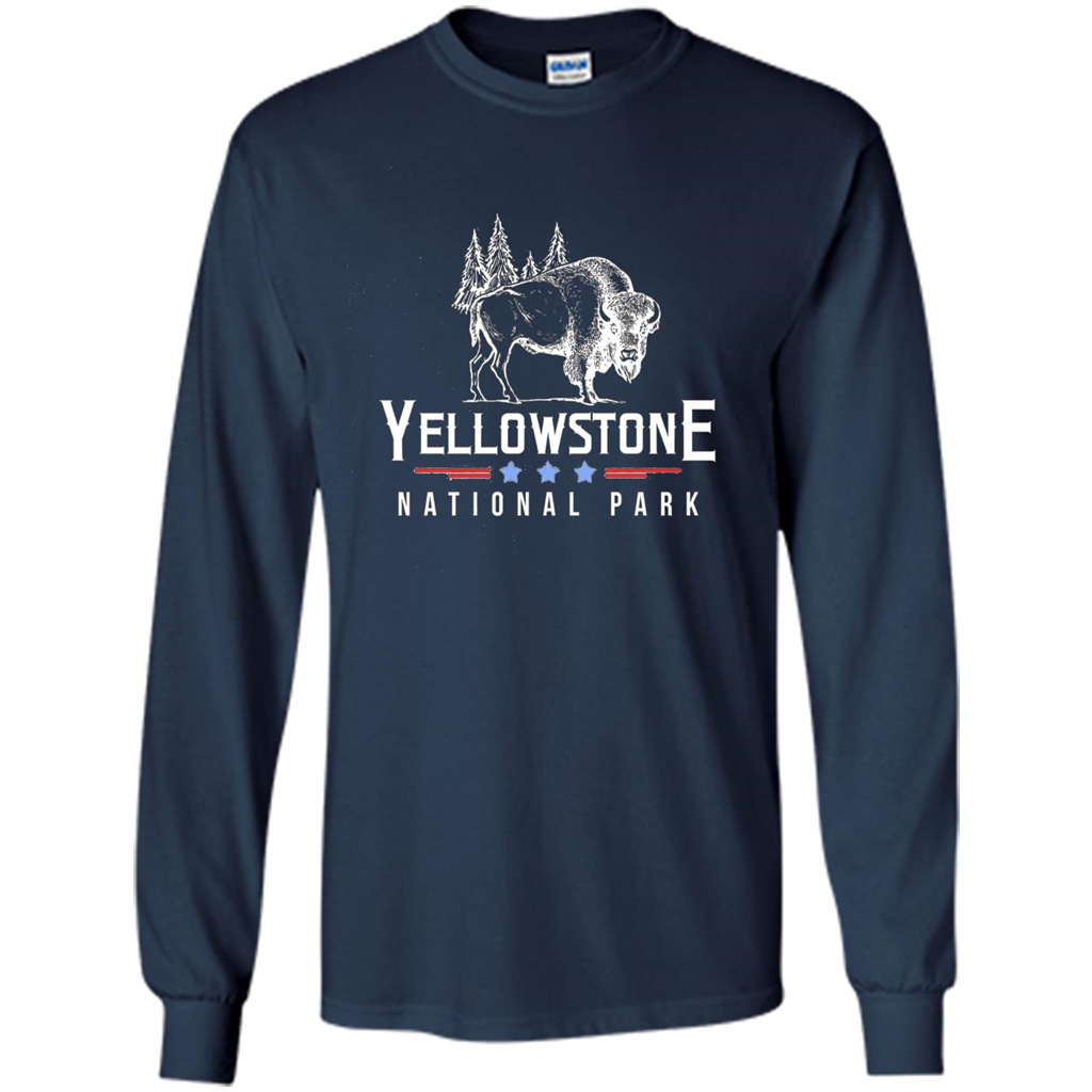 Yellowstone National Park Wyoming Buffalo T-shirt Navy
