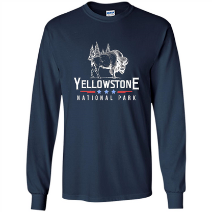 Yellowstone National Park Wyoming Buffalo T-shirt Navy