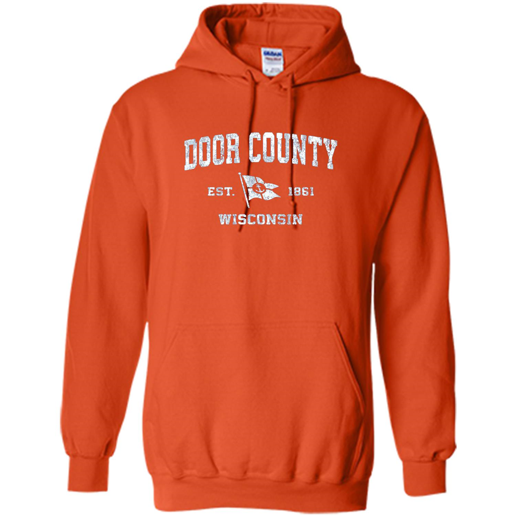 Door County Wisconsin WI Est 1861 T-shirt Orange
