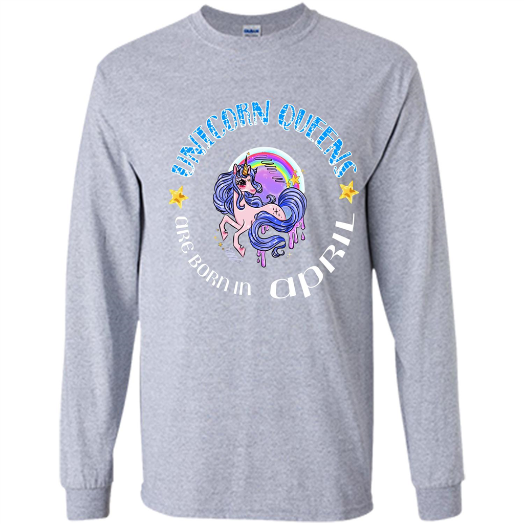 April Unicorn T-shirt Unicorn Queens Are Born April Sport Grey