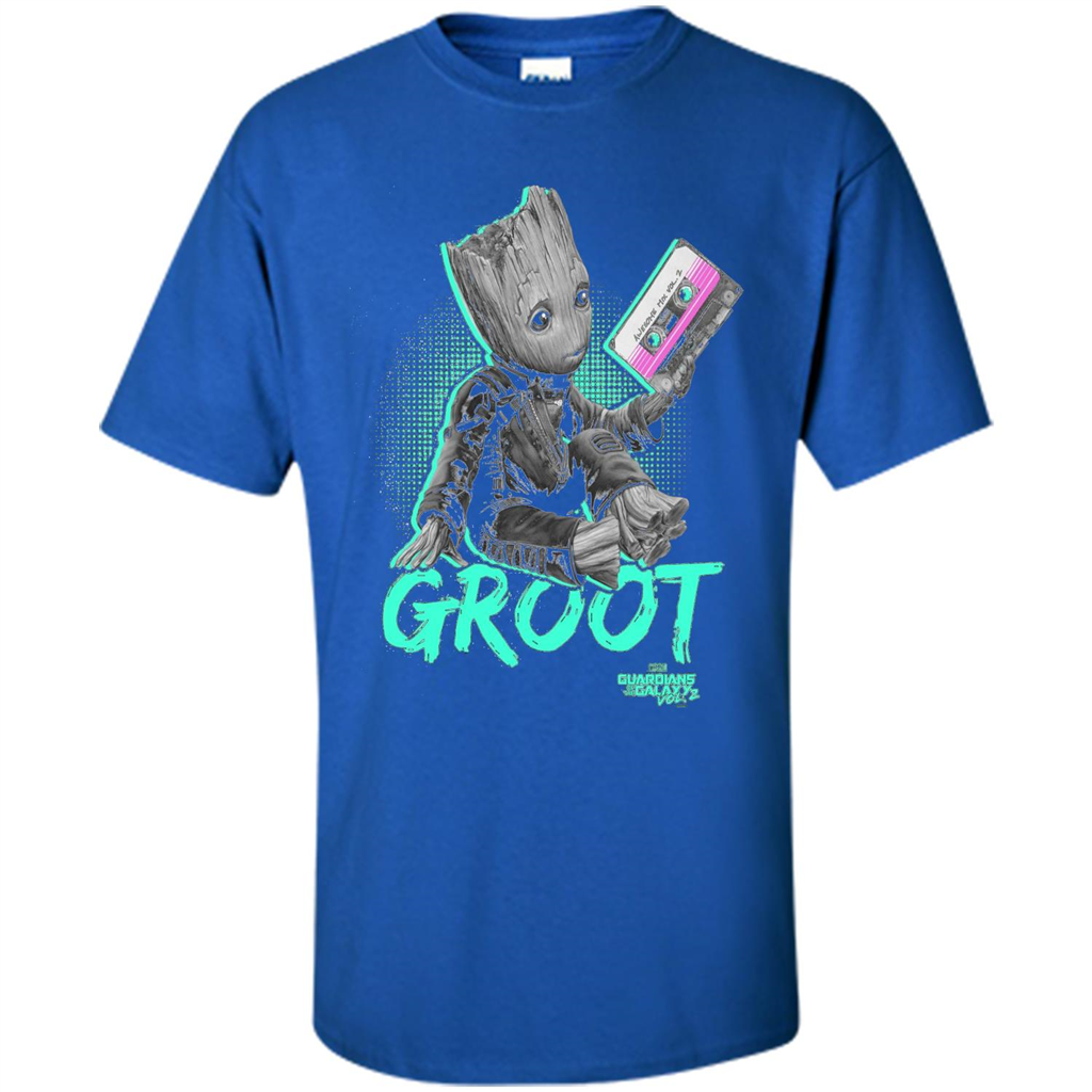 Groot Guardians of Galaxy 2 Mix Tape Graphic T-Shirt Royal