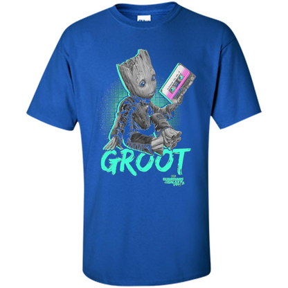 Groot Guardians of Galaxy 2 Mix Tape Graphic T-Shirt Royal