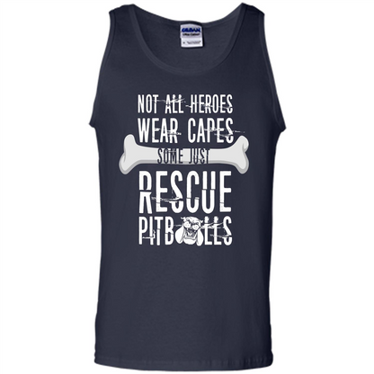 Pitbulls. Not All Heroes Wear Capes Some Just Rescue Pitbulls T-shirt Navy