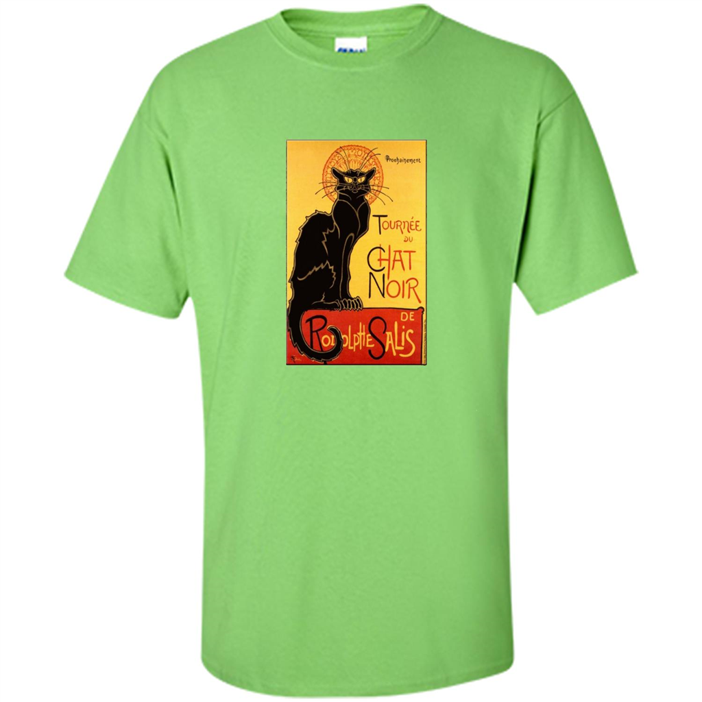 Vintage Poster Le Chat Noir - The Black Cat T-shirt Lime