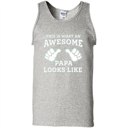 Papa T-shirt Mens This Is What An Awesome Papa Looks Like Ash