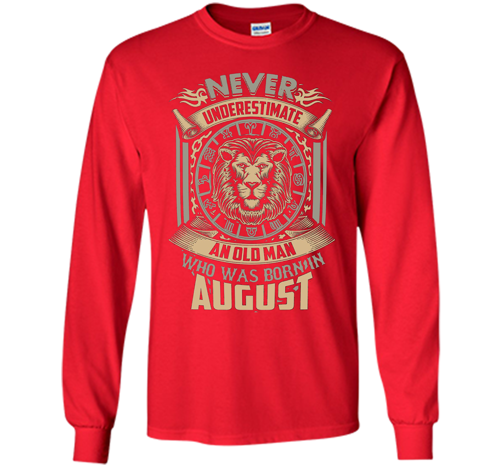 August T-shirt Old Man Born In August Red