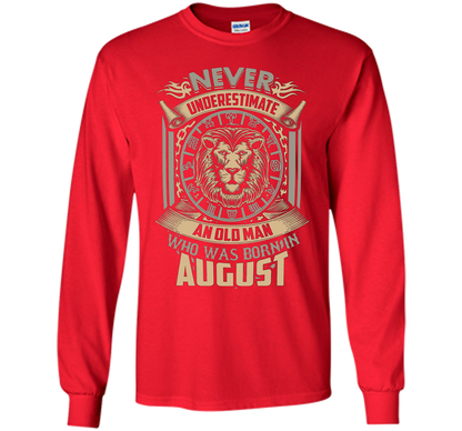 August T-shirt Old Man Born In August Red