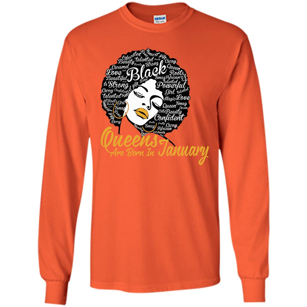 Queen Are Born In January T-shirt Orange