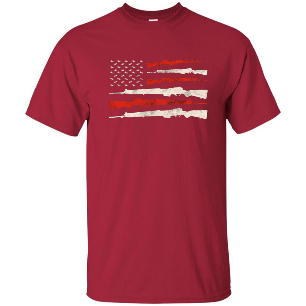 USA Flag Of Guns 2nd Amendment T-shirt Cardinal