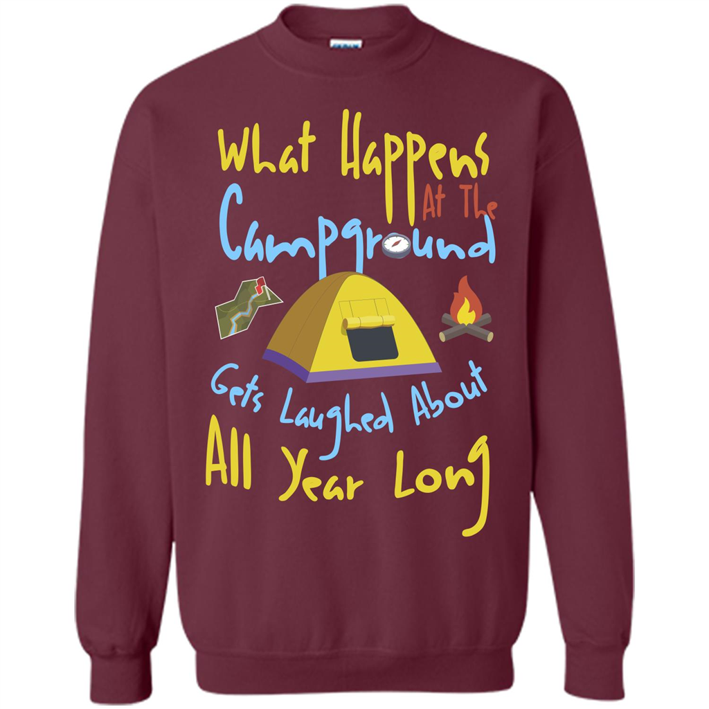 Camping T-shirtWhat Happens At The Campground T-shirt Maroon
