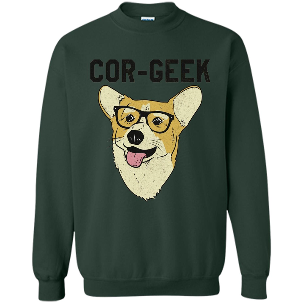 Cor-Geek Funny Corgi Nerd T-shirt Forest Green