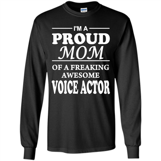 Funny Mommy Gift T-shirt Proud Mom Of A Voice Actor T-shirts Black