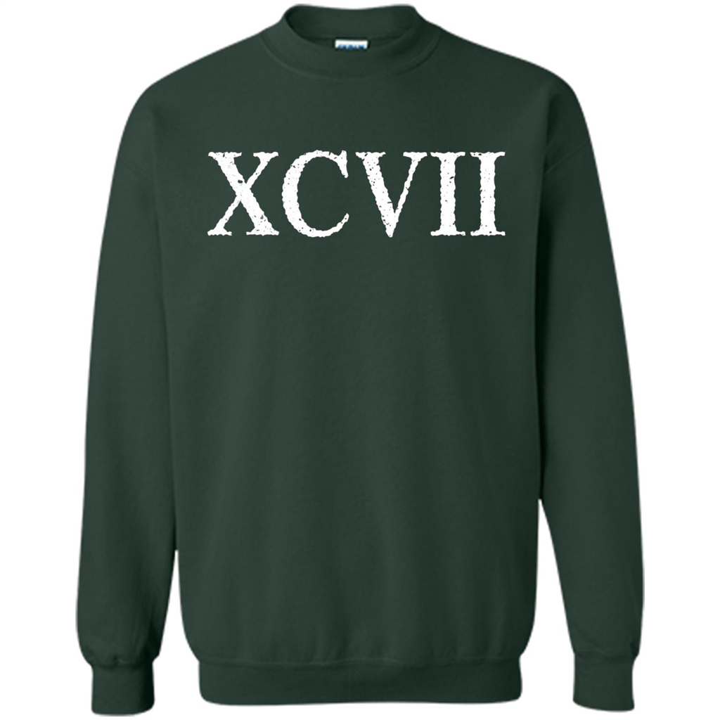 Roman Numeral 97 XCVII T-shirt Forest Green