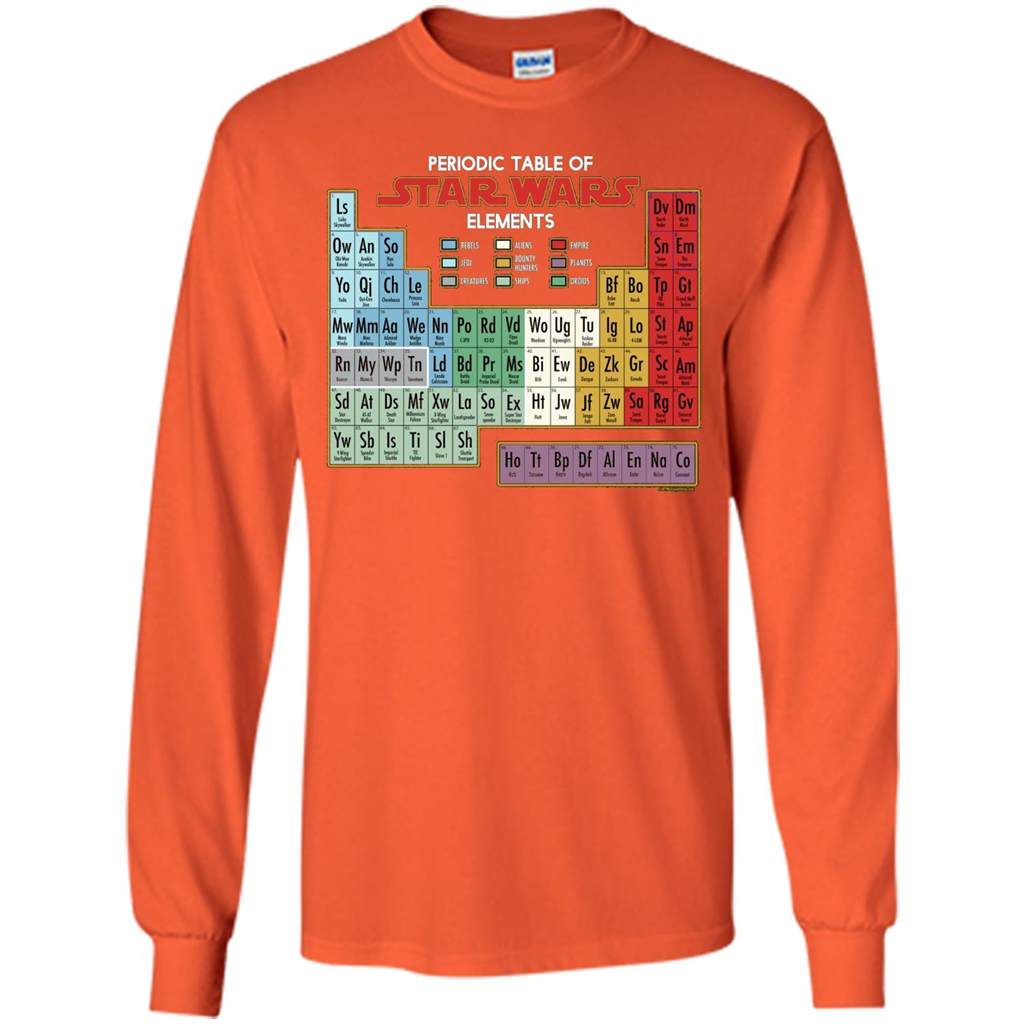 Movie T-shirt Periodic Table of Elements Graphic T-Shirt Orange