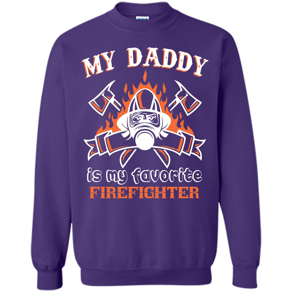 Firefighter daddy T-shirt My Daddy Is My Favorite Firefighter Purple