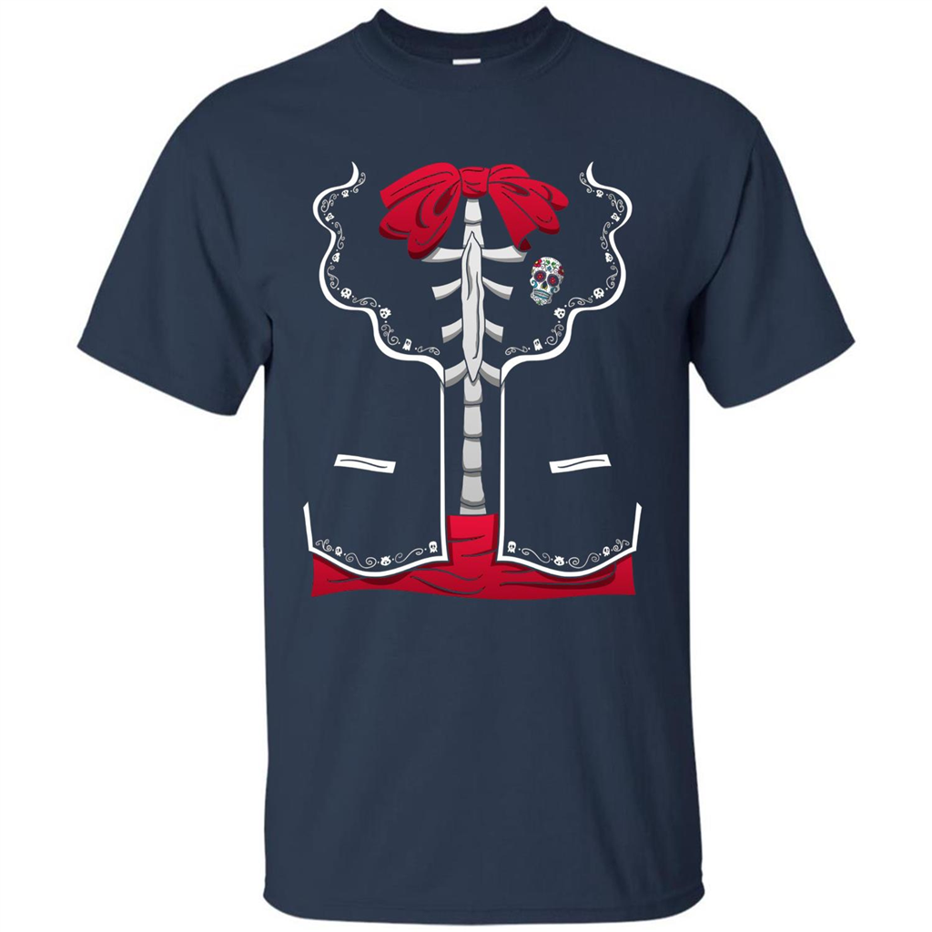 Halloween Costume Dia De Los Muertos T-Shirt Day Of The Dead Navy