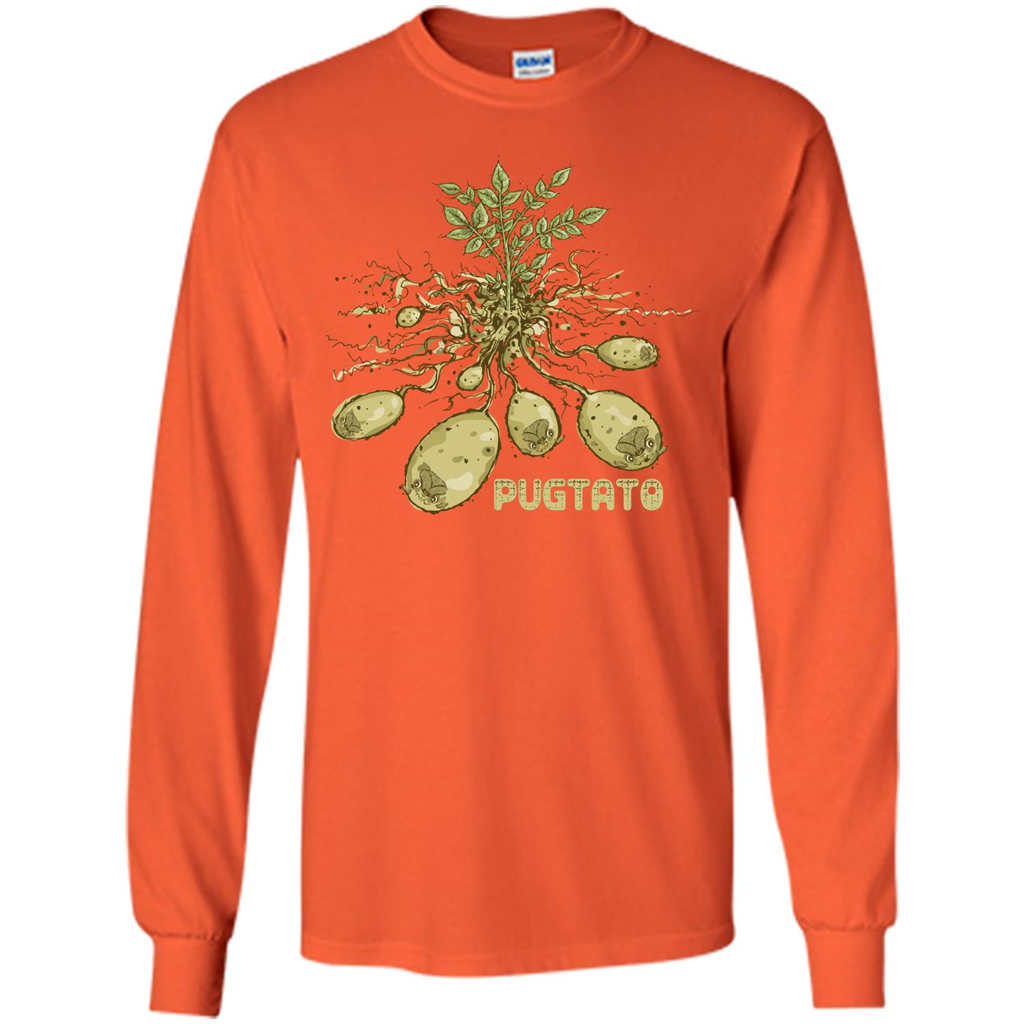 Pug Lover T-shirt Pug Potato Pugtato Orange