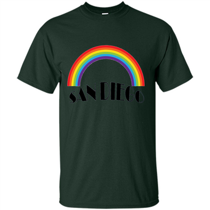 LGBTQ. San Diego LGBT Pride Rainbow T-shirt Forest Green