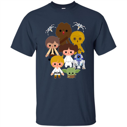 Movies T-shirt Cute Kawaii Style Heroes Premium Graphic T-Shirt Navy