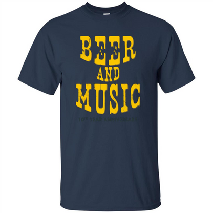 Beer And Music 10th Year Anniversary T-shirt Navy