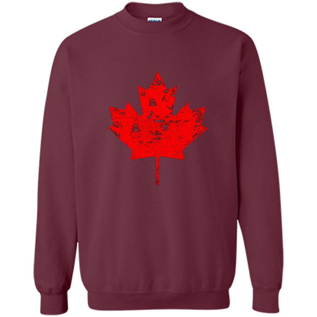 Canada Day T-Shirt. Canada Maple Flag Distressed T-shirt Maroon