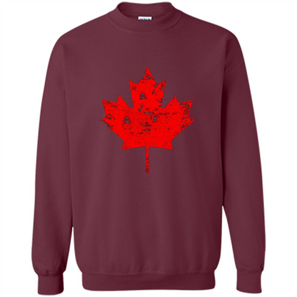 Canada Day T-Shirt. Canada Maple Flag Distressed T-shirt Maroon