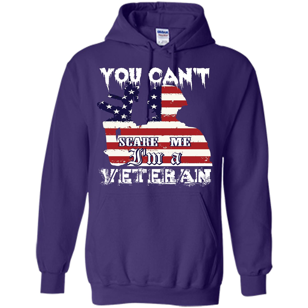 Military T-shirt You Can't Scare Me I'm A Veteran Purple