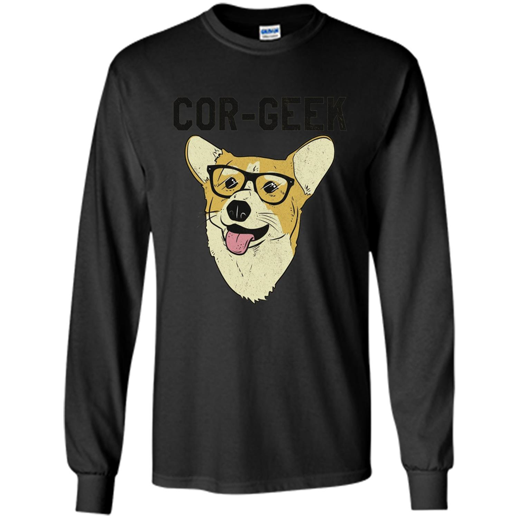Cor-Geek Funny Corgi Nerd T-shirt Black