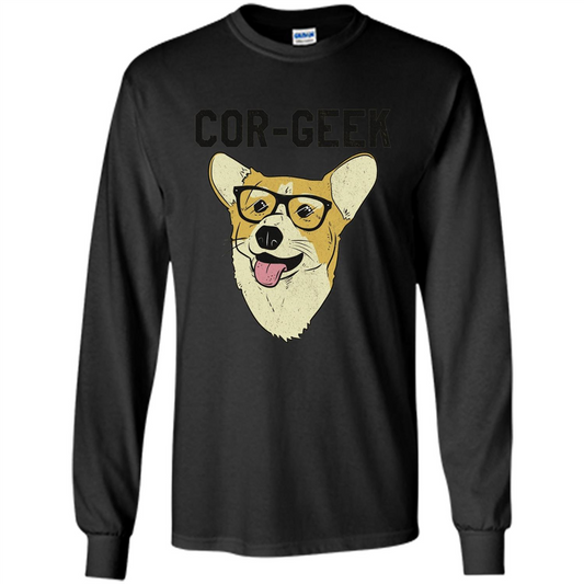 Cor-Geek Funny Corgi Nerd T-shirt Black