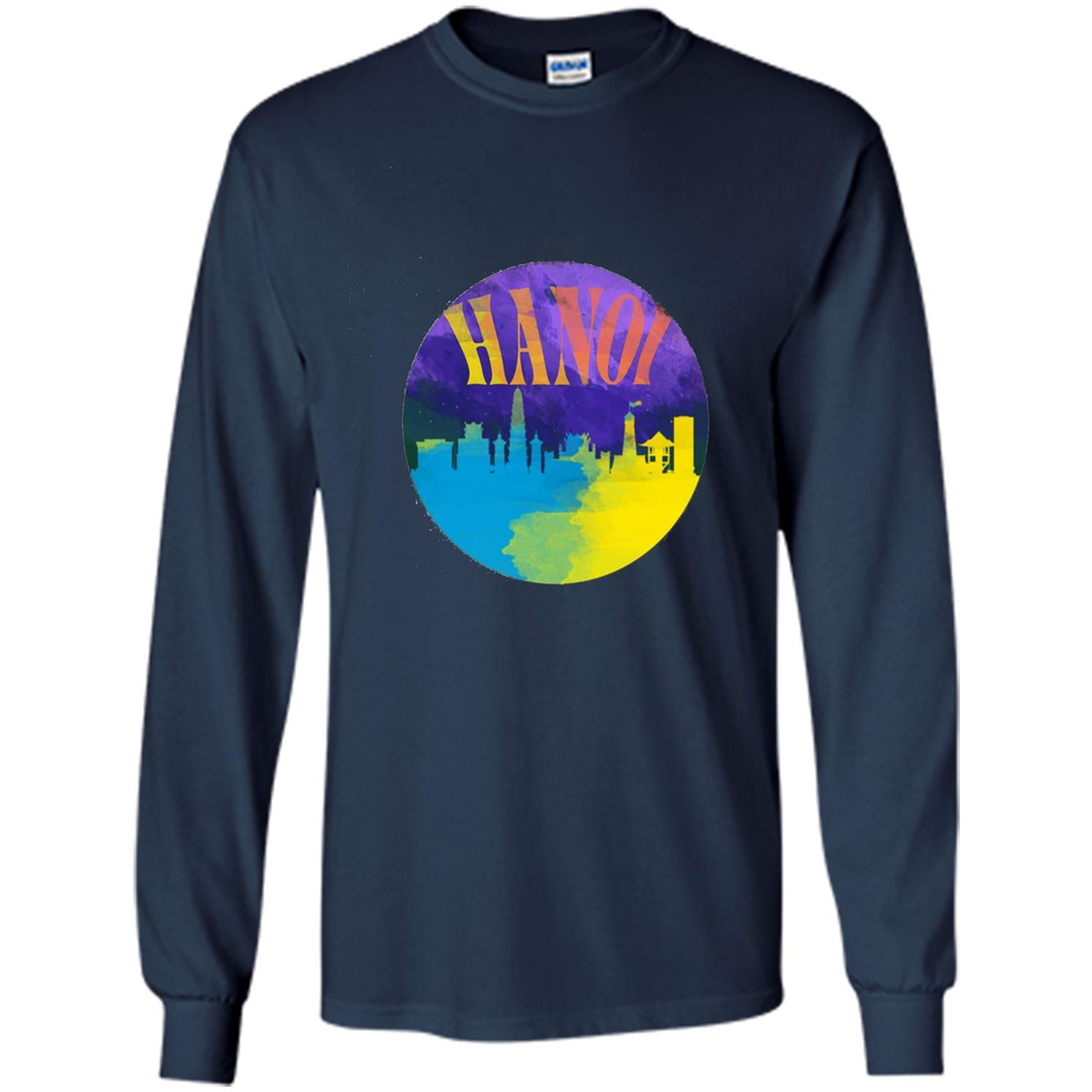 Love Vietnam T-shirt Hanoi Skyline Horizon Sunset Navy