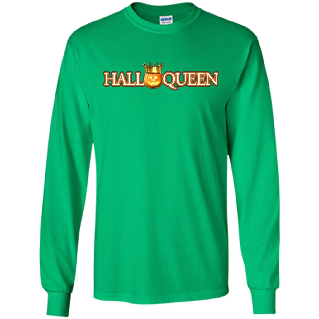 Halloqueen T-Shirt | Womens Halloween Pumpkin Queen T-shirt Irish Green