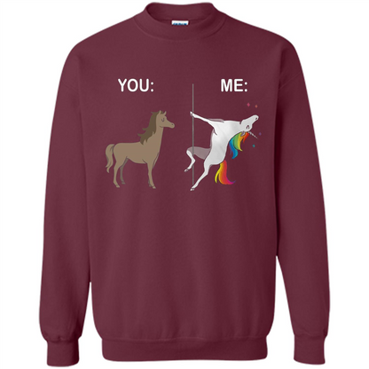 Cute Unicorn You And Me T-shirt Maroon