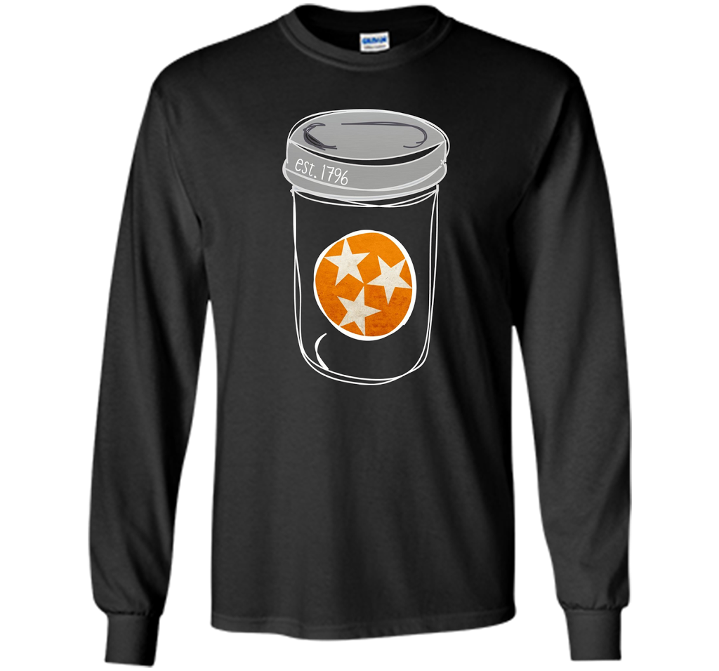 Tennessee Flag Orange and White Mason Jar Tee Shirt Vintage shirt Black