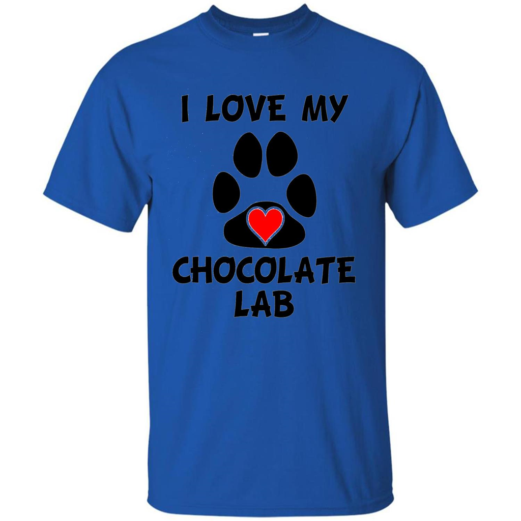 I Love My Chocolate Lab Paw T-shirt Heart Dog Owner T-Shirt Royal
