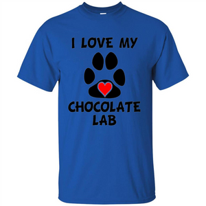 I Love My Chocolate Lab Paw T-shirt Heart Dog Owner T-Shirt