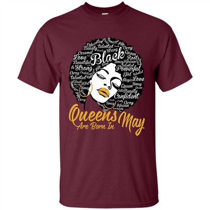 Queen Are Born In May T-shirt Maroon